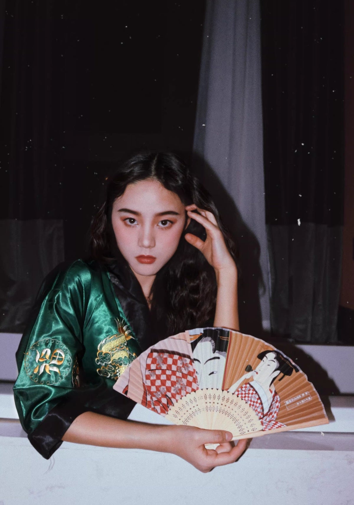 Robe kimono verte | Hisui