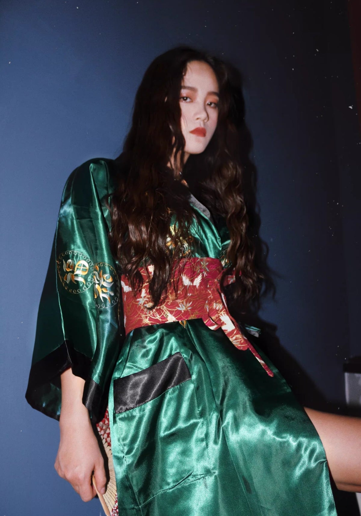 Robe kimono verte | Hisui