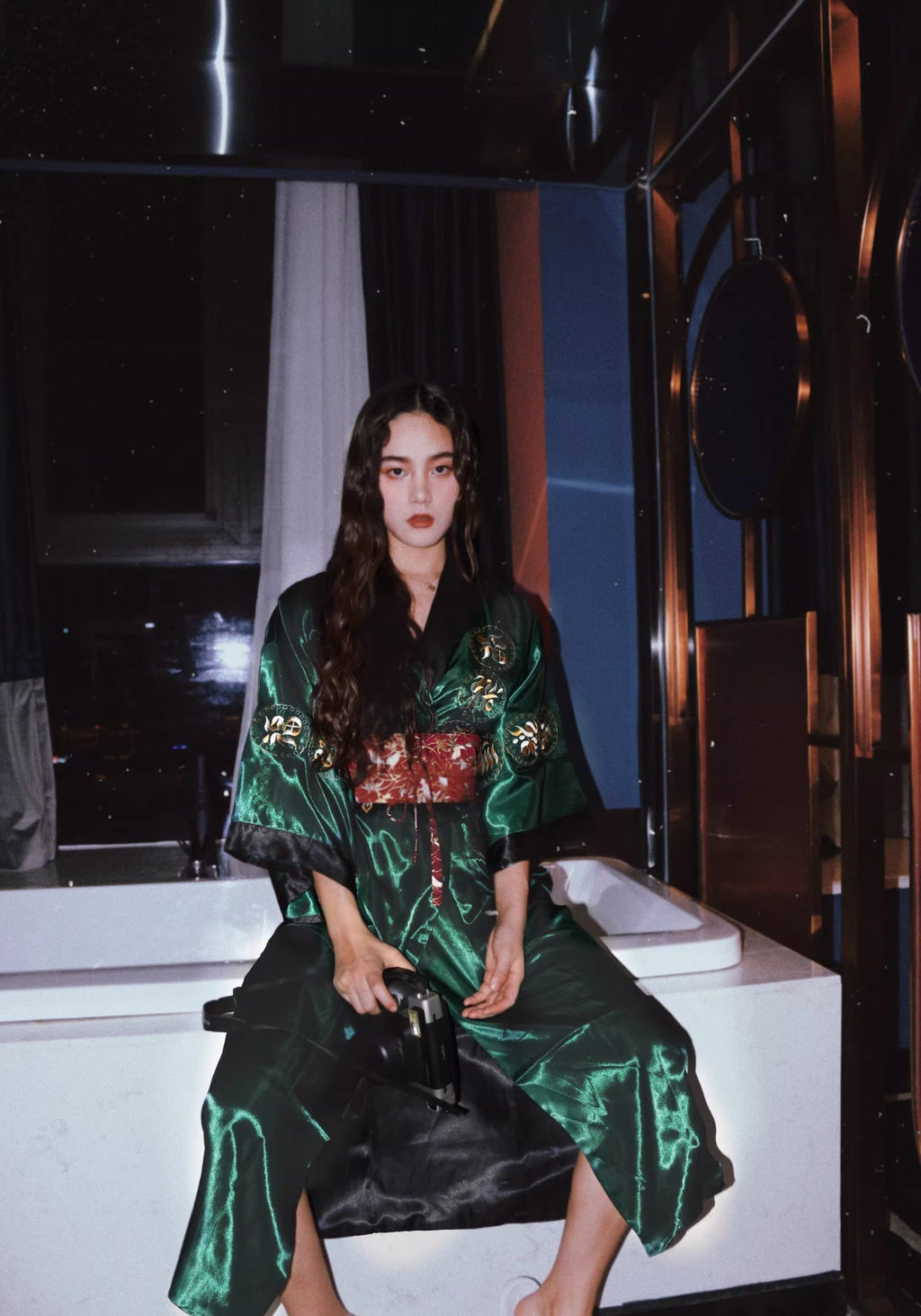 Robe kimono verte | Hisui