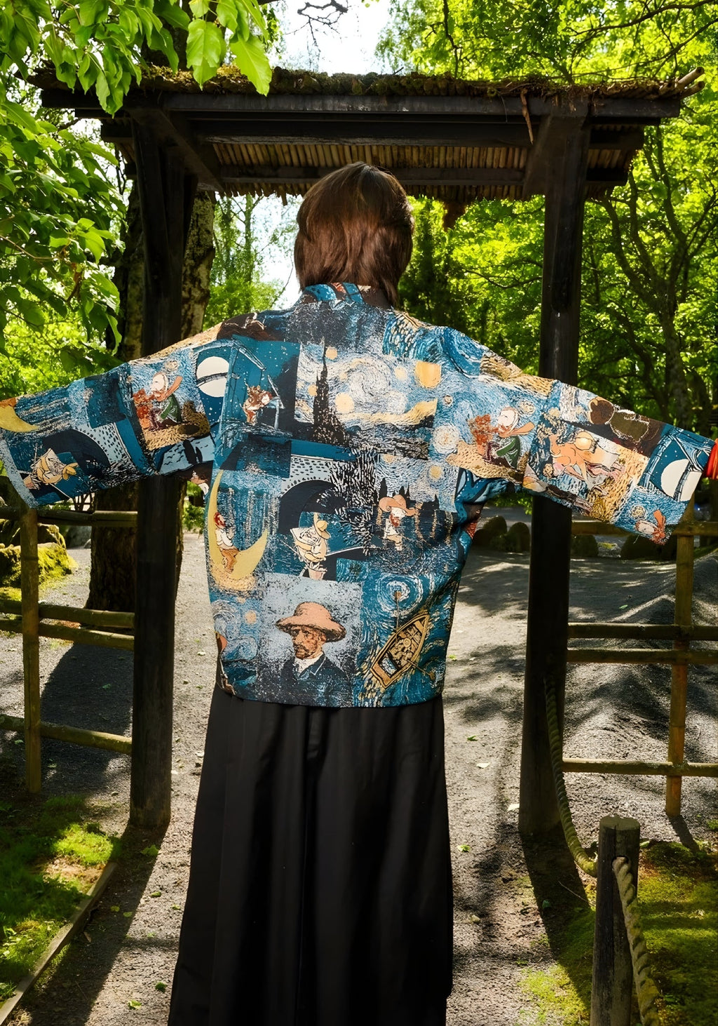 Veste kimono à motifs | Van Gogh