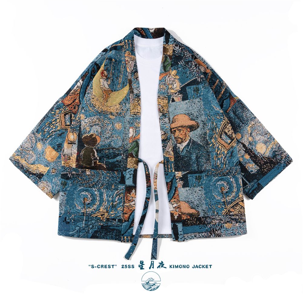 Veste kimono à motifs | Van Gogh