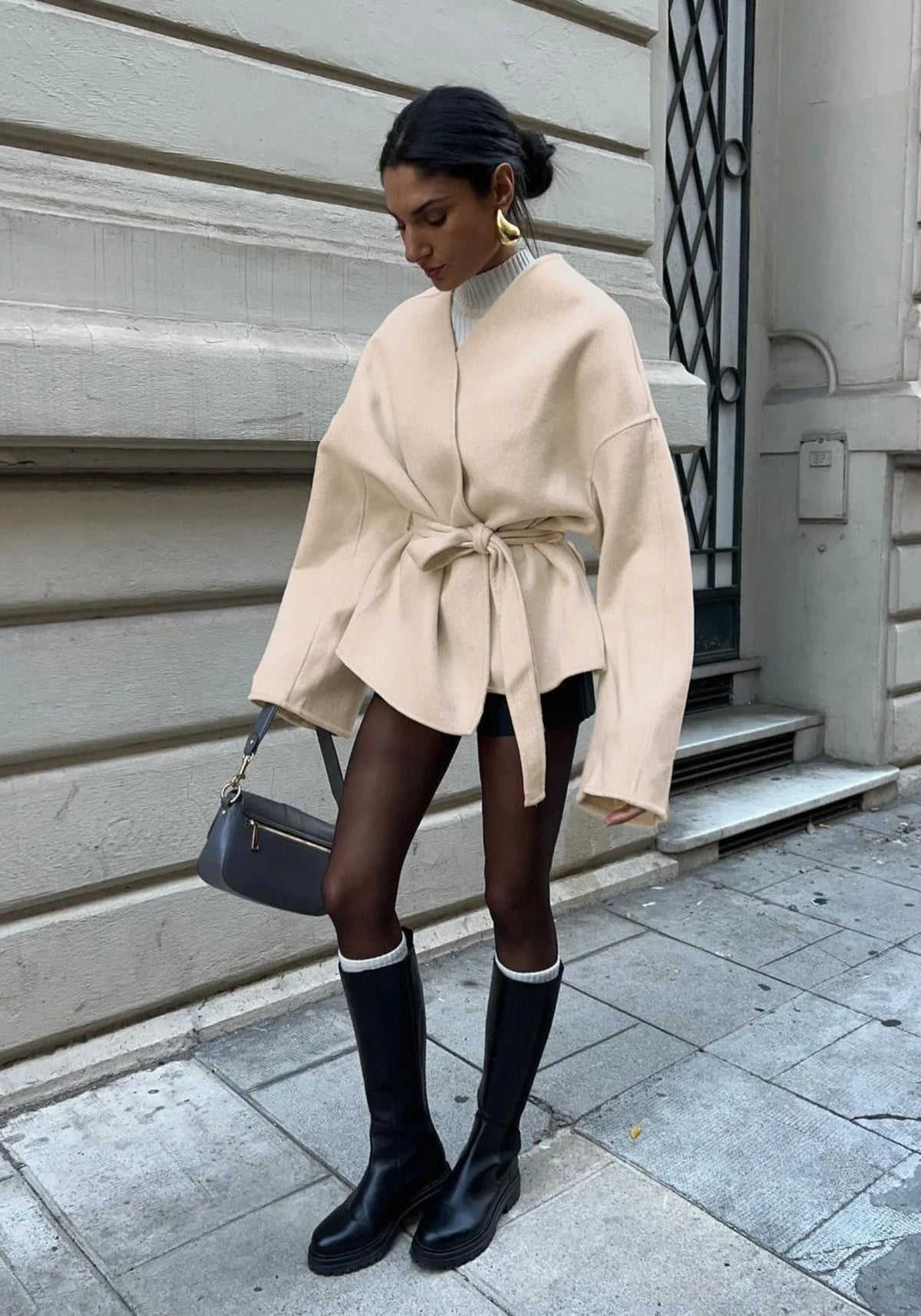 Veste kimono courte | Écru
