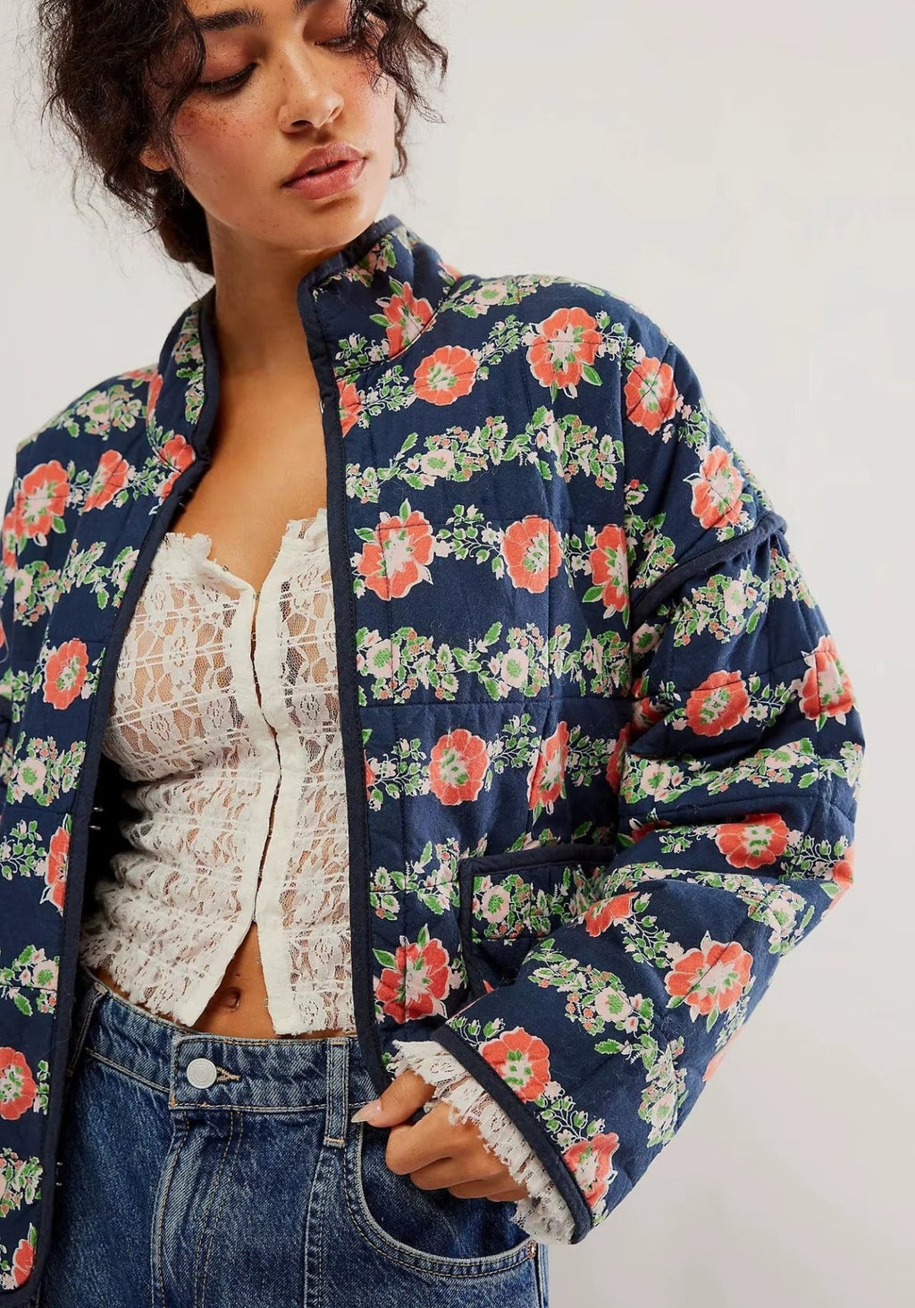 Veste kimono marine | Adèle