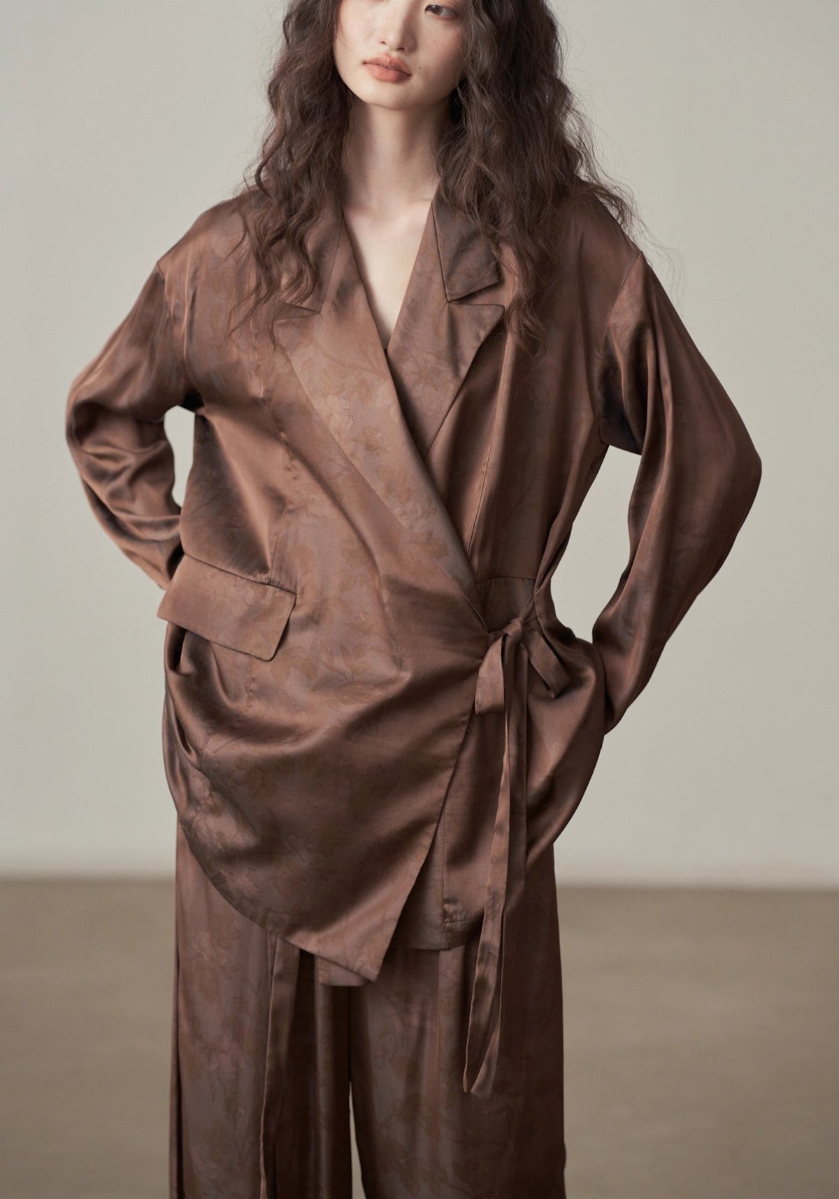 Veste kimono satinée | Hazuki